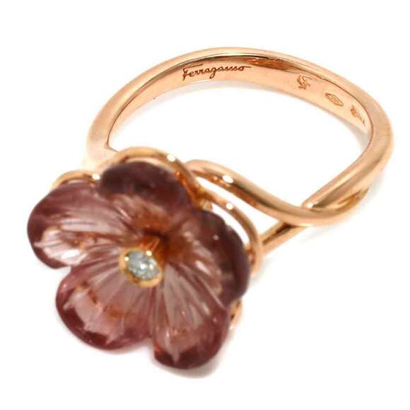 Salvatore Ferragamo size 12 diamond ring in 18K pink gold (PG) and 750 rose g... - Picture 3 of 7